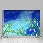 Aperturee - Aperturee Tranquil Night Scene Lanterns In Bamboo Backdrop